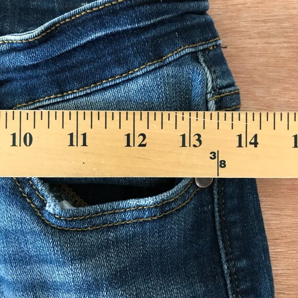 Judy Blue Relaxed Fit Jeans Women 5/27 Blue Mid Rise Dark Wash Distressed Denim - Picture 11 of 14